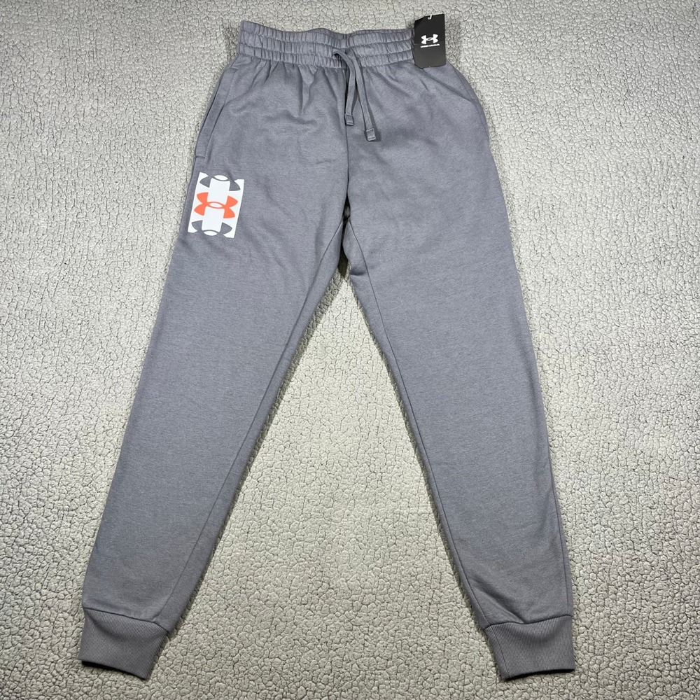 Under Armour Joggers Men S Rival Fleece Novelty Logo Grey Athletic Gym Casual
